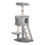 TIRAGRAFFI MULTILIVELLO PER GATTI, CUCCIA E CORDE IN SISAL GRIGIO CHIARO