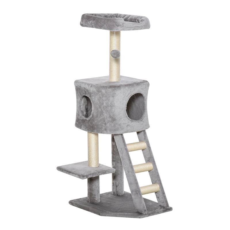 TIRAGRAFFI MULTILIVELLO PER GATTI, CUCCIA E CORDE IN SISAL GRIGIO CHIARO