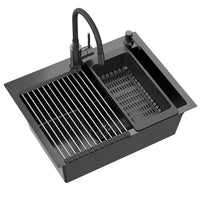 Lavello In Acciaio Luke 110 Workstation Black con rubinetto da cucina
