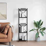 vidaXL Libreria Rovere nero 40 x 30 x 153 cm Legno multistrato