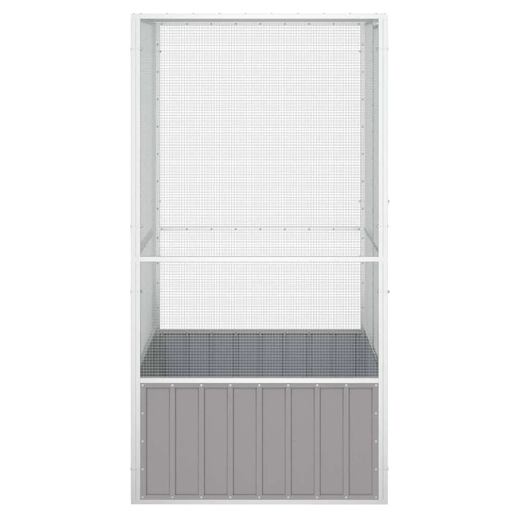 Gabbia per uccelli 111 x 107 x 211,5 cm acciaio zincato grigio 02_0041700