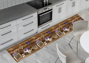 Tappeto Passatoia Cucina Antiscivolo Stampa Digitale Dis. Lavanda Cuor Carretto - 50x140 - Lavanda