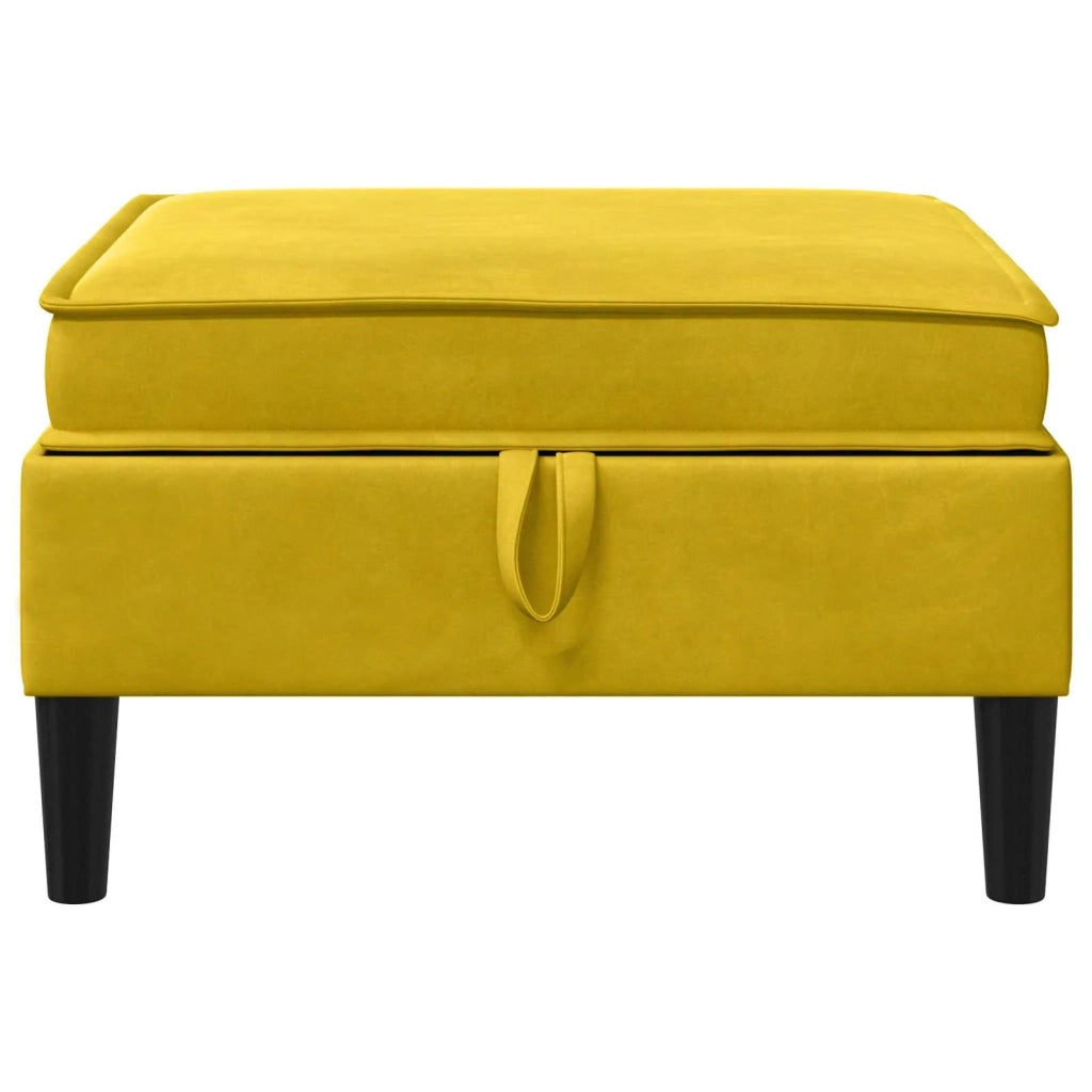 Pouf con Storage Giallo Velluto