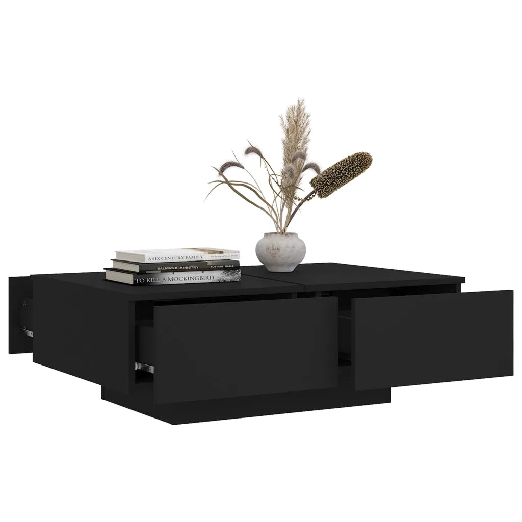 Tavolino da salotto | Tavolino da caff¨¨ | Tavolino da Soggiorno Nero 90x60x31 cm in Legno Multistrato