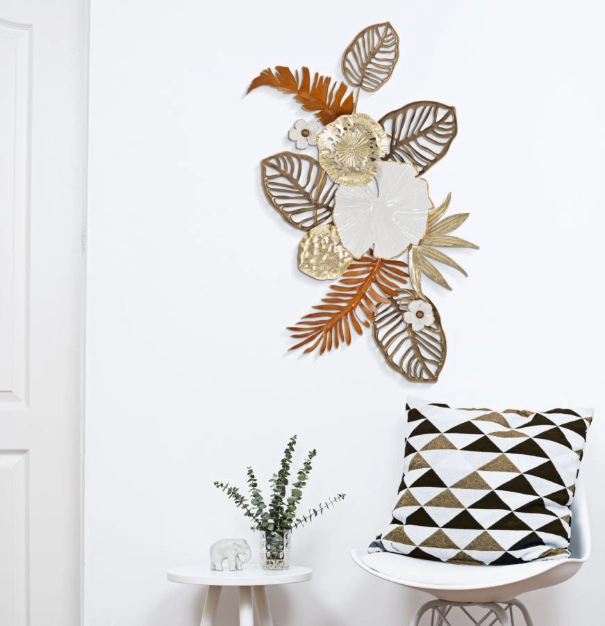 Pannello Decorativo in Ferro Stile Bouquet 50,8x7x87 cm