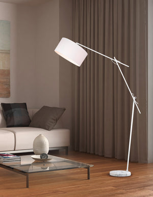 Piantana da Interno a Led in Metallo Bianco Opaco