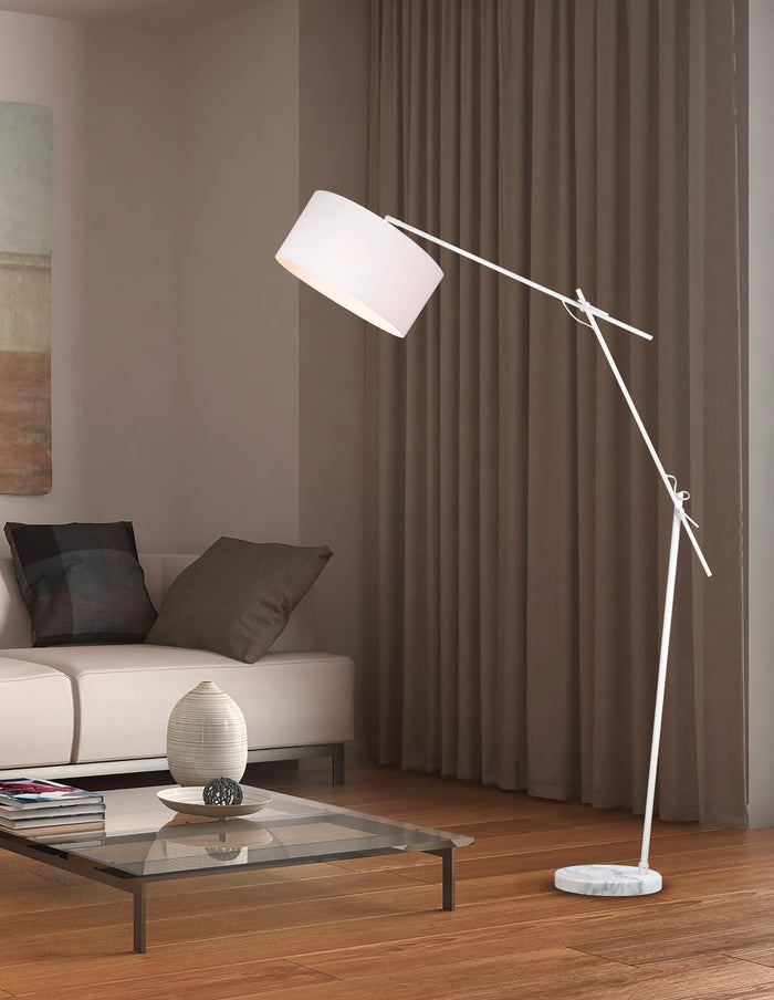 Piantana da Interno a Led in Metallo Bianco Opaco