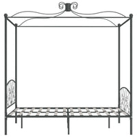 Letto a Baldacchino Grigio in Metallo 120x200 cm 284482