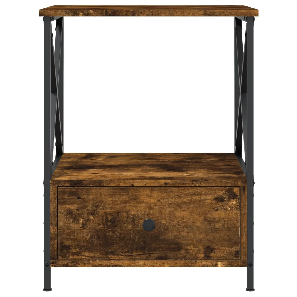 Comodino Rovere Fumo 50x41x65 cm in Legno Multistrato 826087