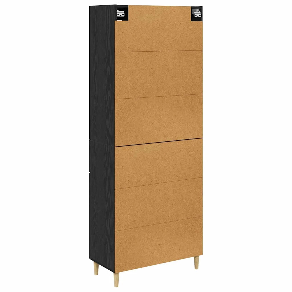 Credenza Rovere Nero 69,5 x 34 x 180 cm Legno multistrato 3416117