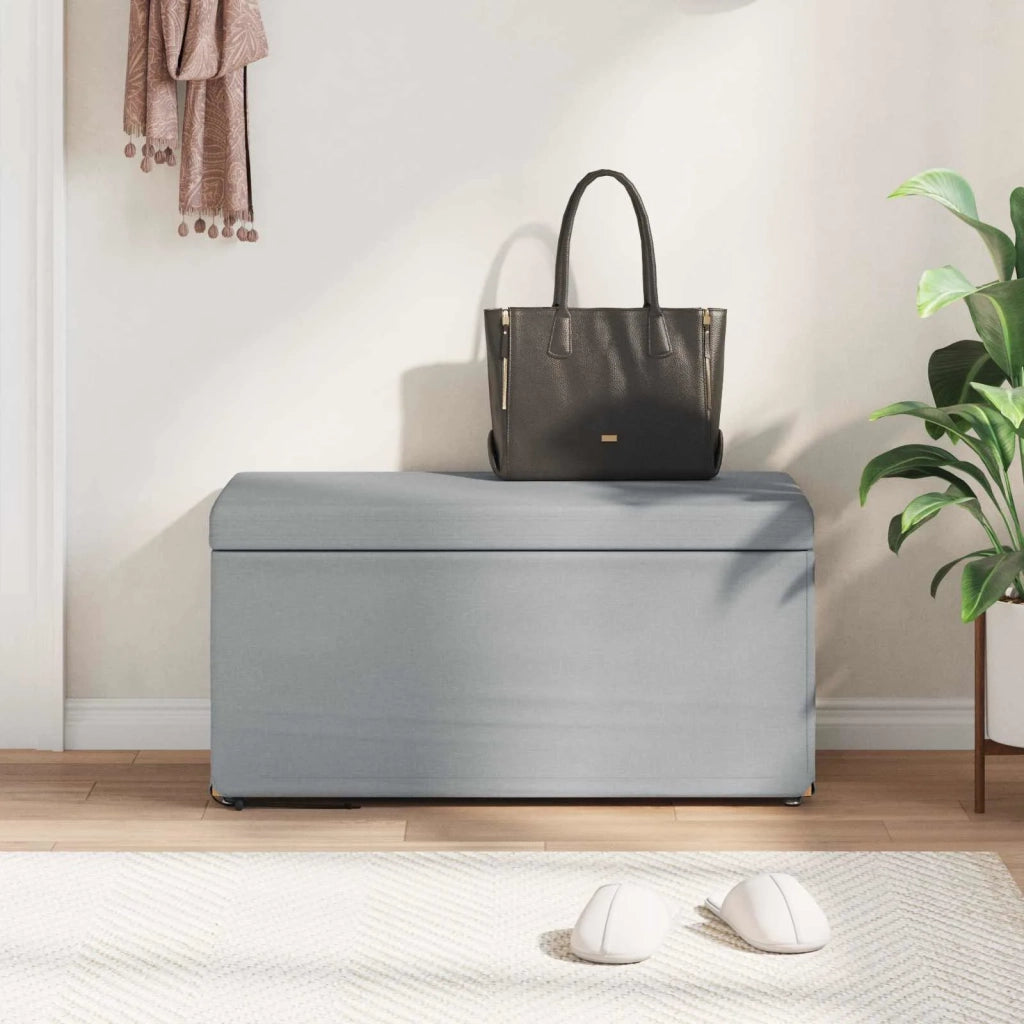 Pouf Grigio chiaro Tessuto e Legno Ingegnerizzato 876773