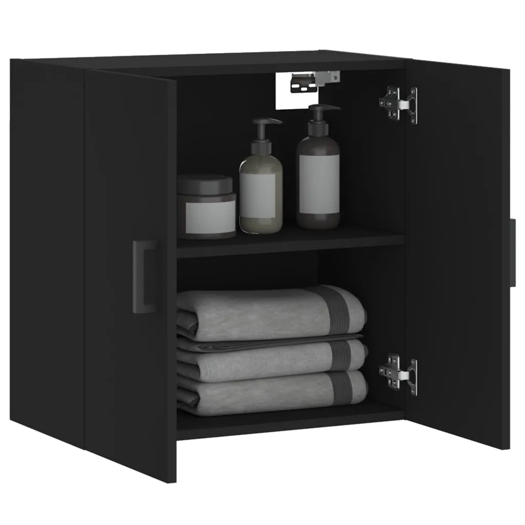 Armadietto a Muro Nero 60x31x60 cm in Legno Multistrato