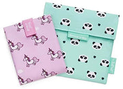 Confezione da 2 pezzi, Boc'n'Roll Animal Unicorn e Snack'n'go Animal Panda | Porta sandwich + contenitore per la merenda, riutilizzabile e ecologico senza BPA