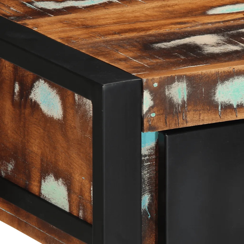 Tavolo Consolle Multicolore 100x35x75cm Legno Massello Recupero