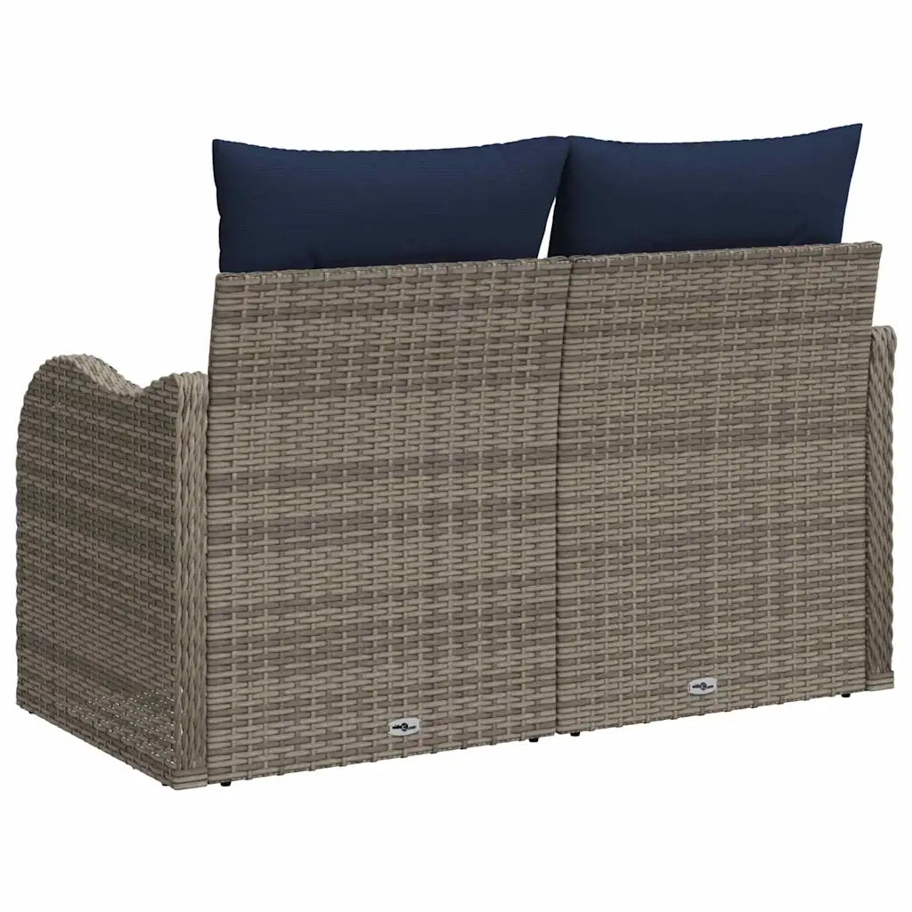 Divano da giardino con cuscino 121 x 62 x 69 cm polyrattan 42006729
