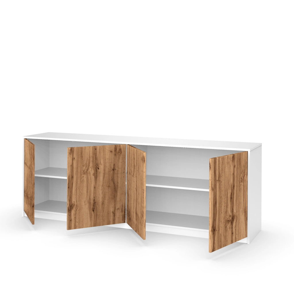 Buffet 4 ante BUDAPEST bianco/quercia