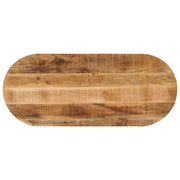 Piano Tavolo 140x50x2,5 cm Ovale Legno Massello Grezzo di Mango