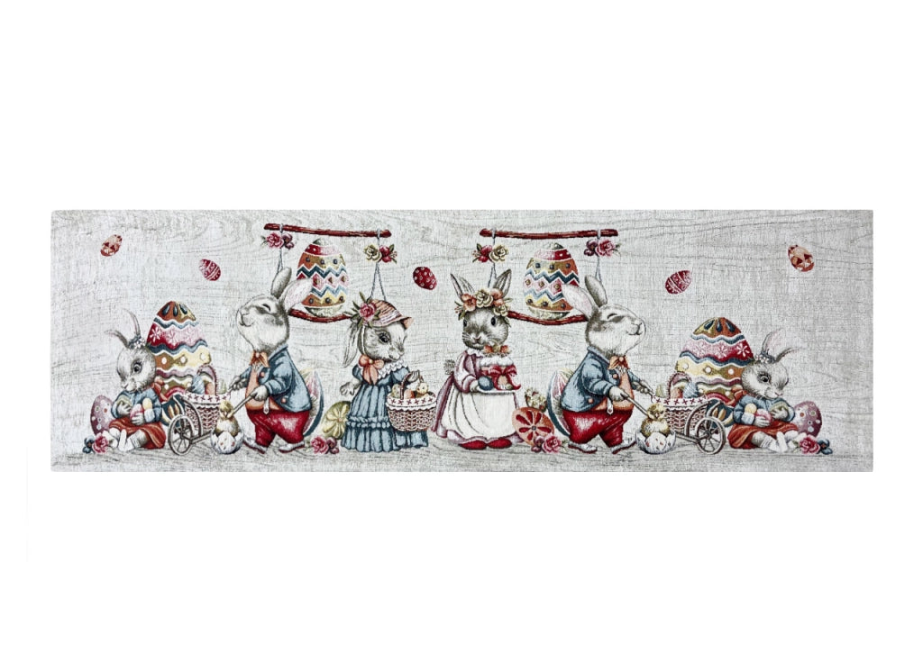 Tovaglia Pasqua Centrino Runner Tavola Fantasia Bunny Easter Made Italy - 40x180 - Bunny Easter