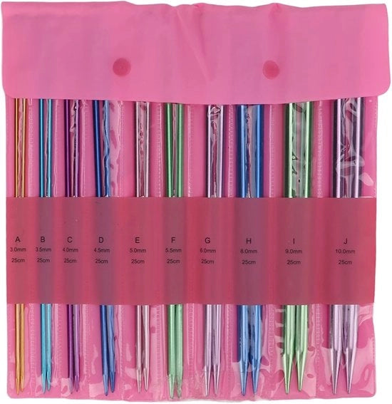 Breinaaldi - 25 cm - Breinaaldi Colorati in Metallo per Progetti di Lavorazione a Maglia DIY