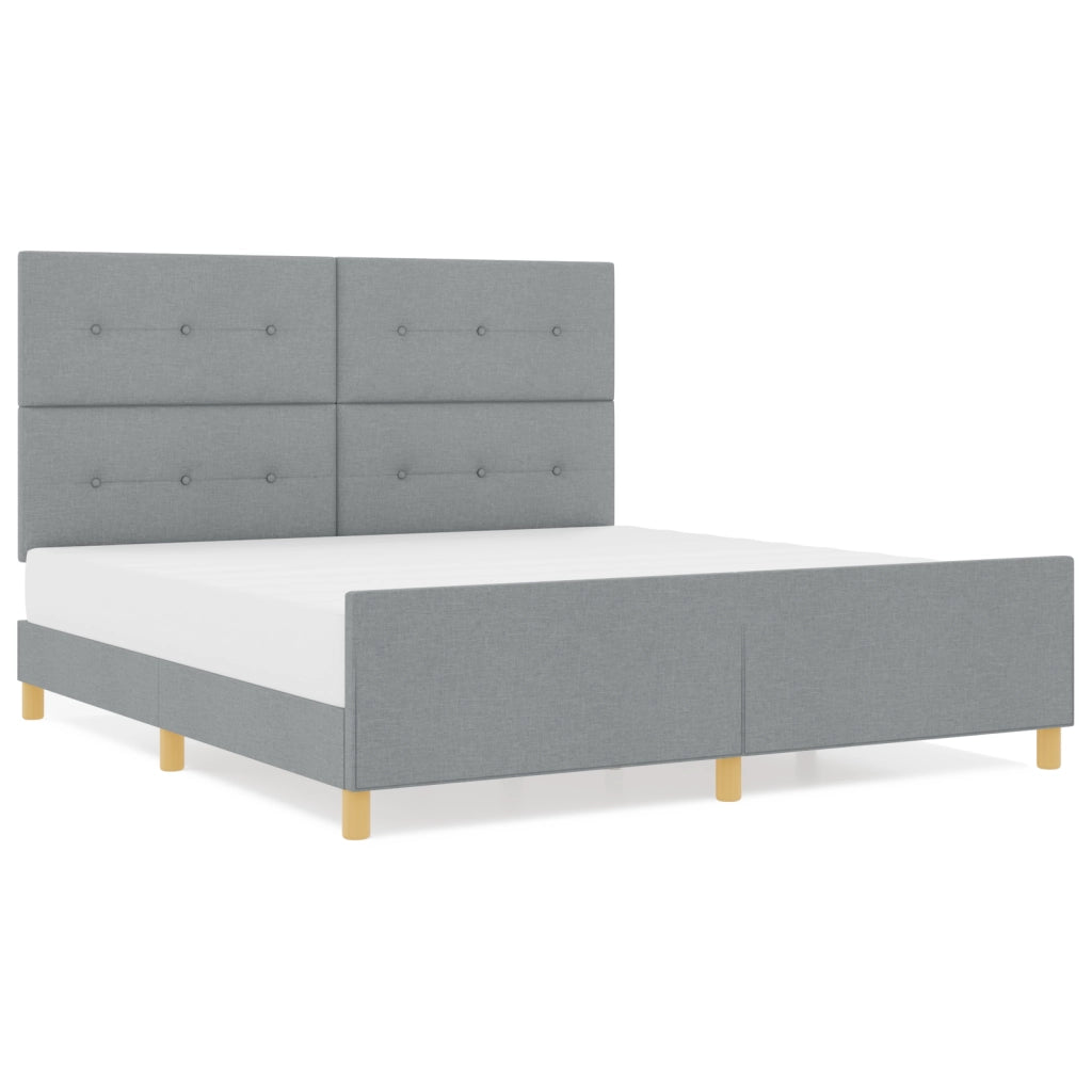 Letto  Grigio chiaro 180x200 cm in tessuto