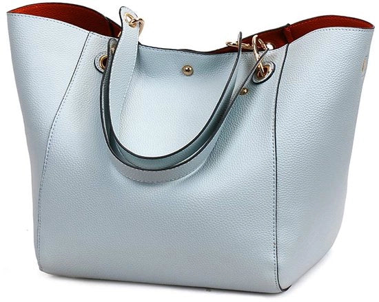 Borsa a Mano in Pelle di Qualità per Donne con Cinturino in Pelle, Borsa da Shopping Grande con Coda, Borsa da Spalla Waterdotta per Donne.