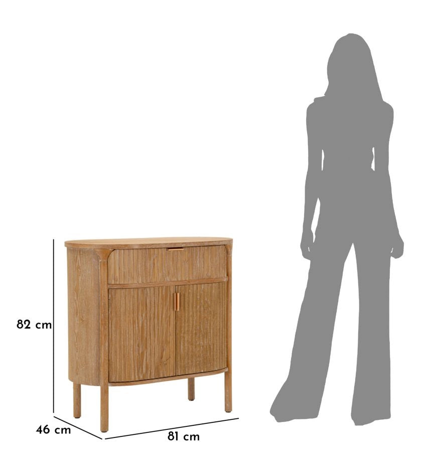 Mobiletto Goteborg 81x46x82 cm in Abete e MDF e Ferro