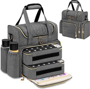 Organizzatore per unghie in legno (grigio) con contenitore per smalti
