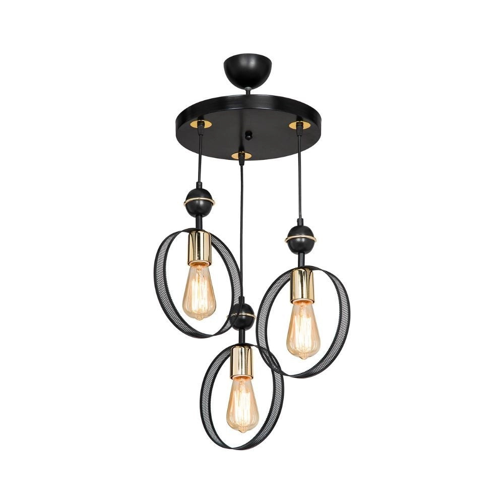 Lampada a sospensione con tre portalampada a cerchio Esin MDL4423