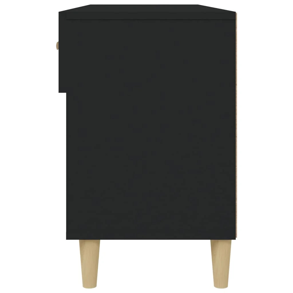 Scarpiera mobile contenitore per scarpe mobile per ingresso/corridoio/soggiorno 102 x 35 x 55 cm legno ingegnerizzato nero 02_0021937