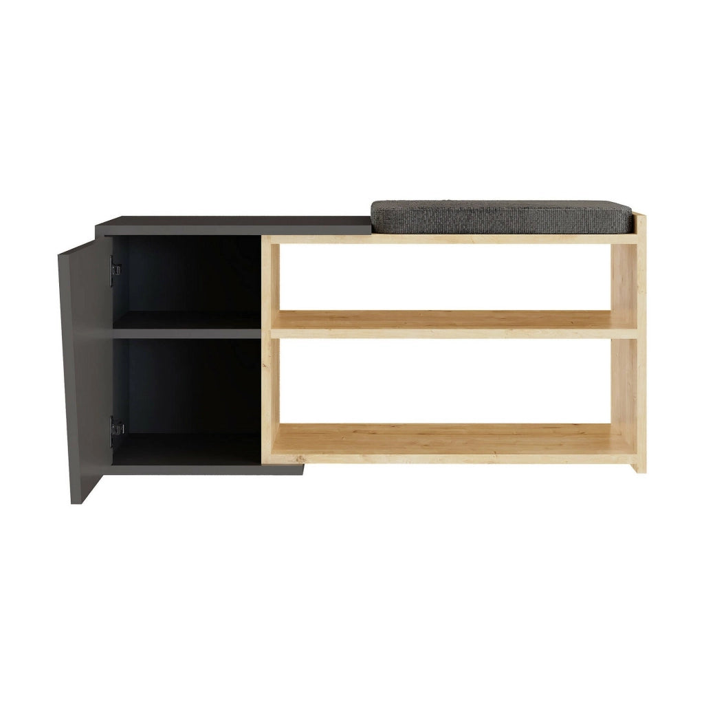 Mobile Portascarpe Neneng, Scarpiera 2 Ripiani, 104x47x37h cm Marrone Quercia