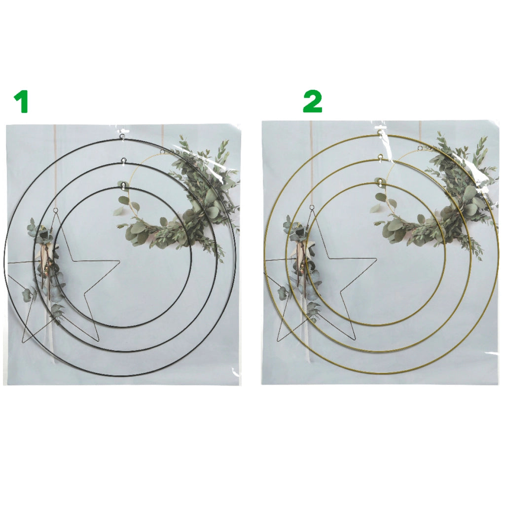 Set 3 ghirlande in ferro 50 cm