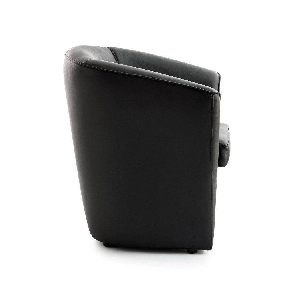 Poltrona Artello, Poltrona da salotto, 100% Made in Italy, Poltroncina relax in ecopelle, cm 70x60h74, Nero