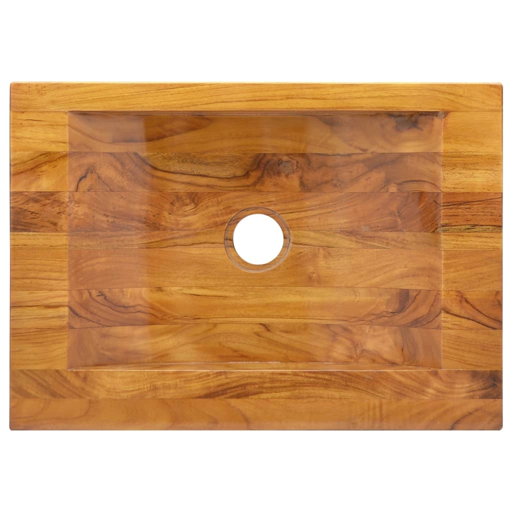 Lavandino da bagno lavabo da appoggio lavabo da bagno lavabo da interno 50 x 35 x 10 cm legno massello di teak 02_0002873