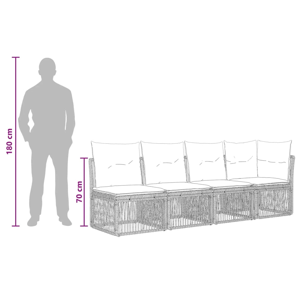 Set Divano da Giardino 13 pz Grigio polyrattan 3436544