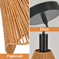 Lampada a sospensione ZMH E27 in stile vintage a 1 luce nera altezza regolabile