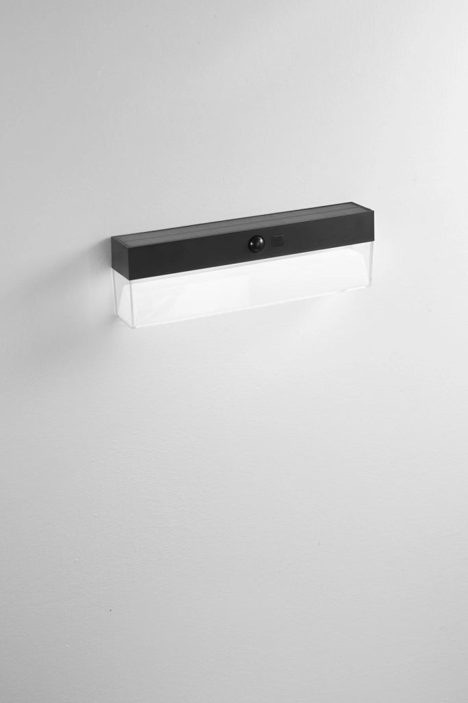 APPLIQUE LED GIZAH RETTANGOLARE 500LM 3000K / 4000K / 6500K CON PANNELLO SOLARE E SENSORI IP54