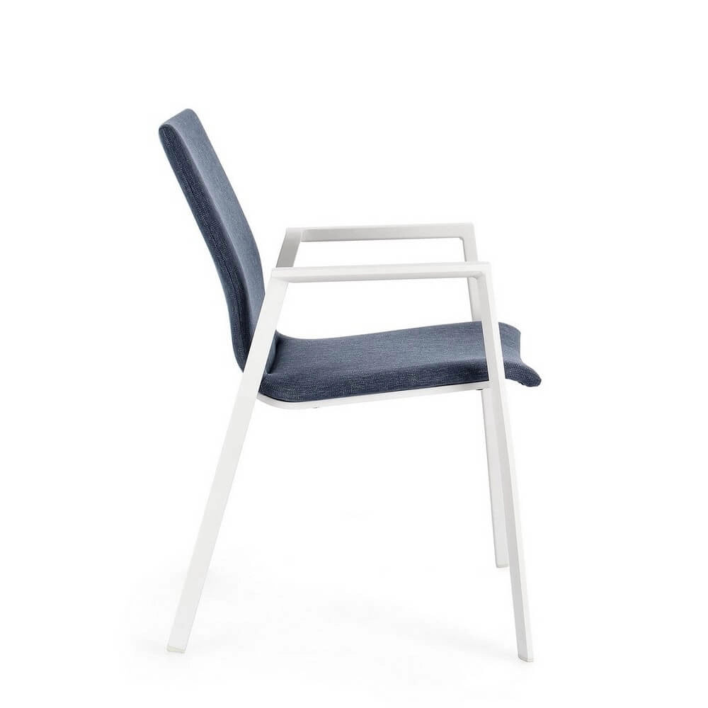 Set di 4 Sedia da Esterno con Braccioli in Alluminio e Tessuto - CLASSICAL