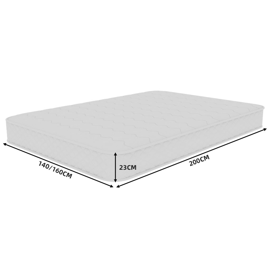 Materasso 140 × 200 cm con molle insacchettate e memory foam traspirante, supporto bilanciato, bianco