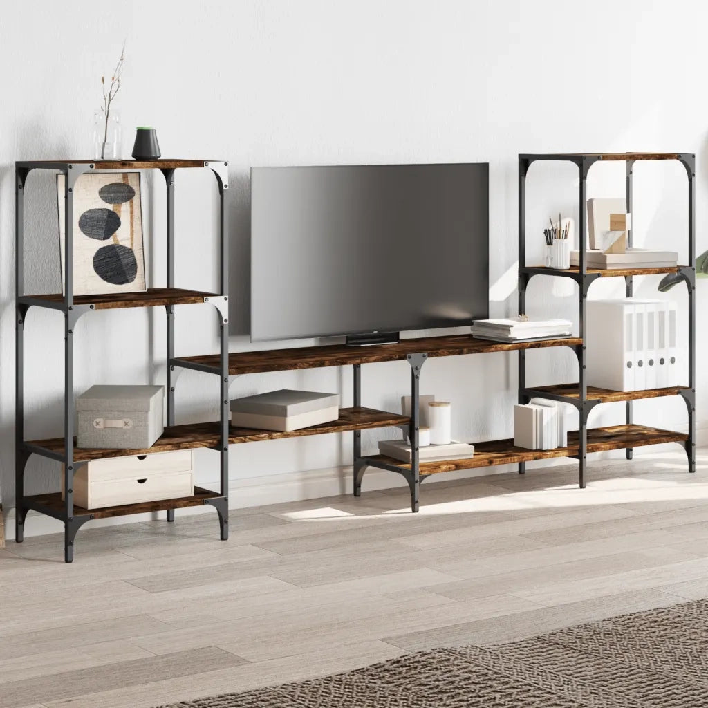 Mobile Porta TV Rovere Fumo 206,5x28,5x95 cm Legno Multistratocod mxl 114624