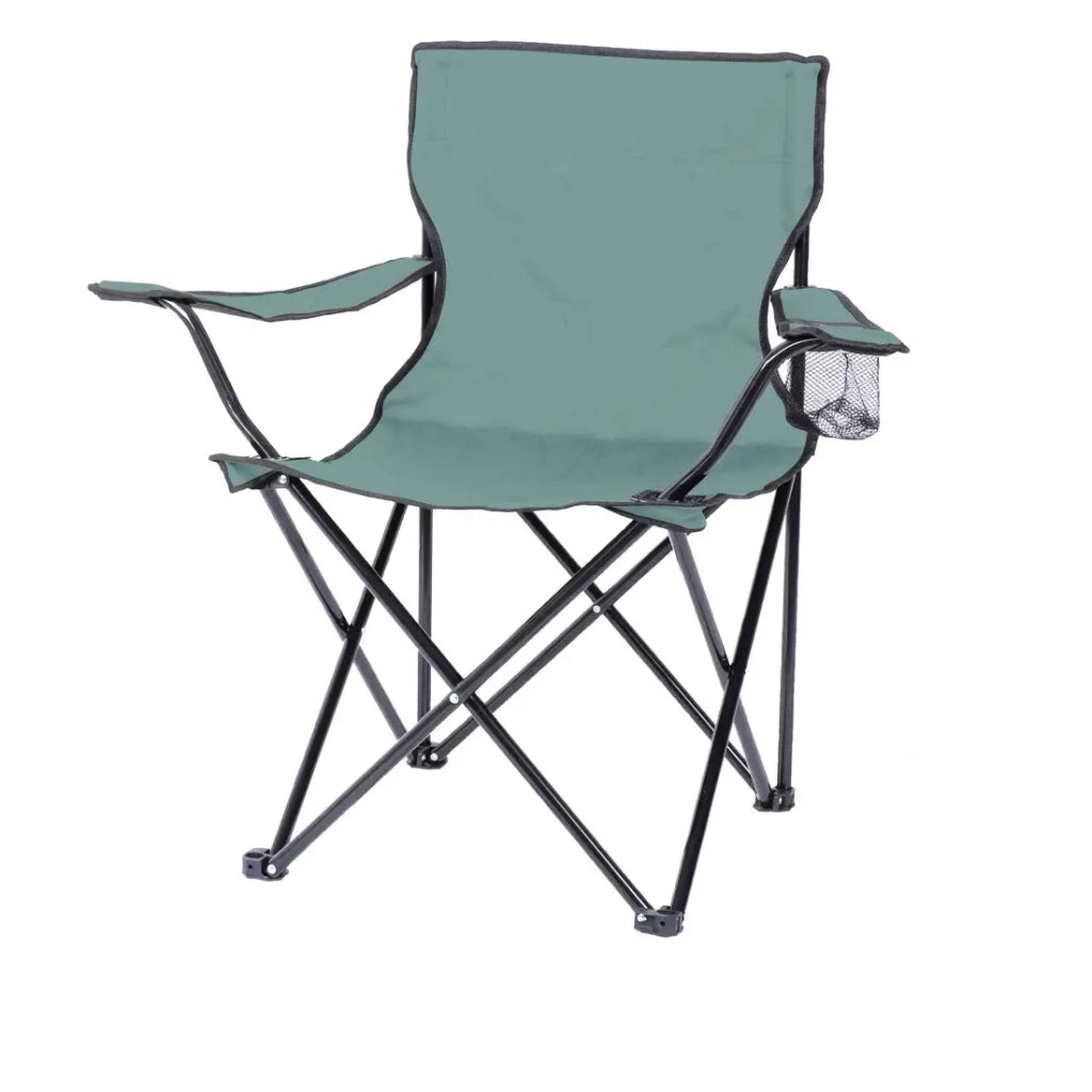 Sedia pieghevole da campeggio in tessuto verde 82x50x80cm