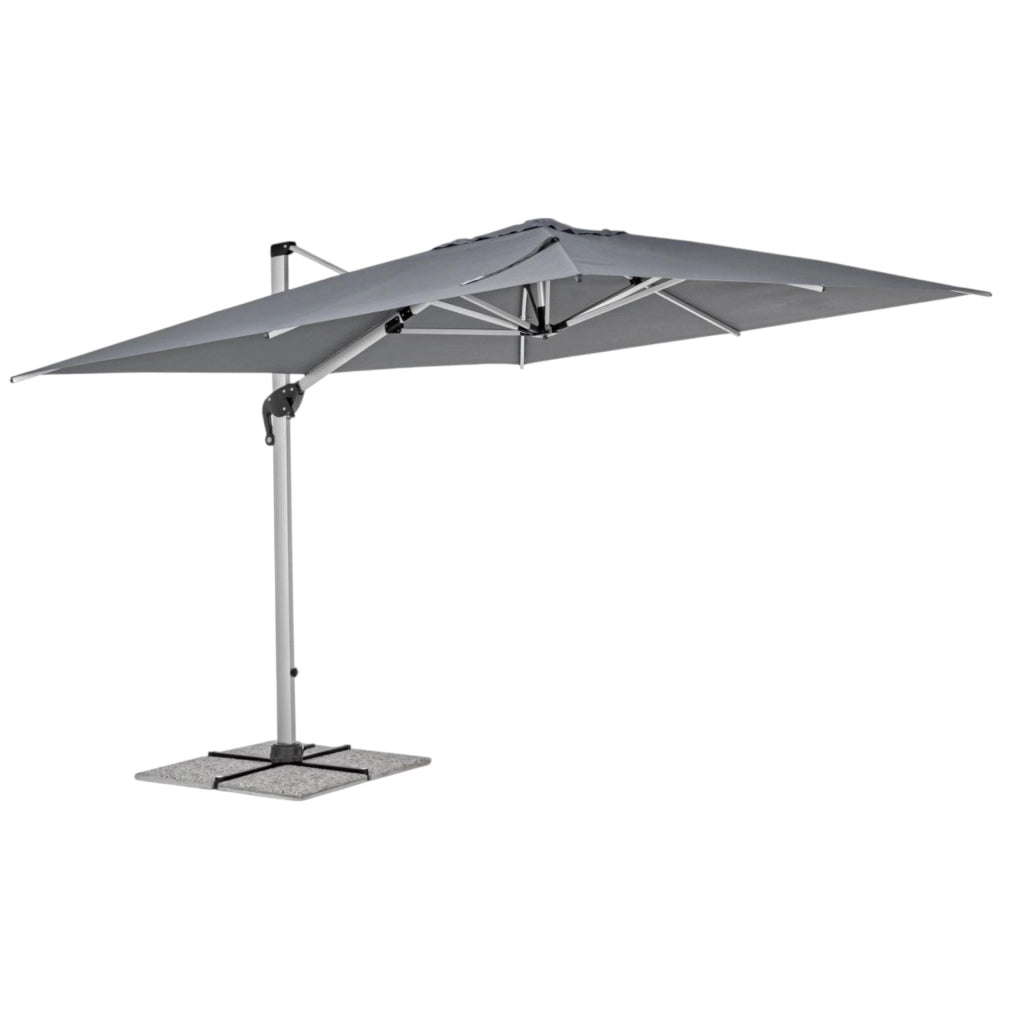 Ombrellone Ines a braccio grigio scuro in alluminio 3x4m