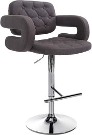 Sgabello Dublin in tessuto grigio scuro,cromo