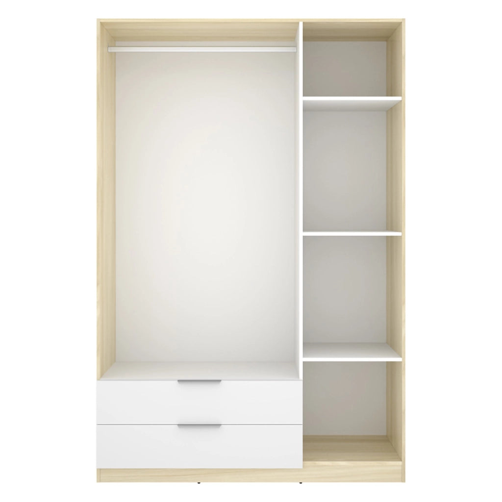 Armadio Camera da Letto Mayos, Guardaroba 3 Ante Appendiabiti, 51x137 cm Bianco