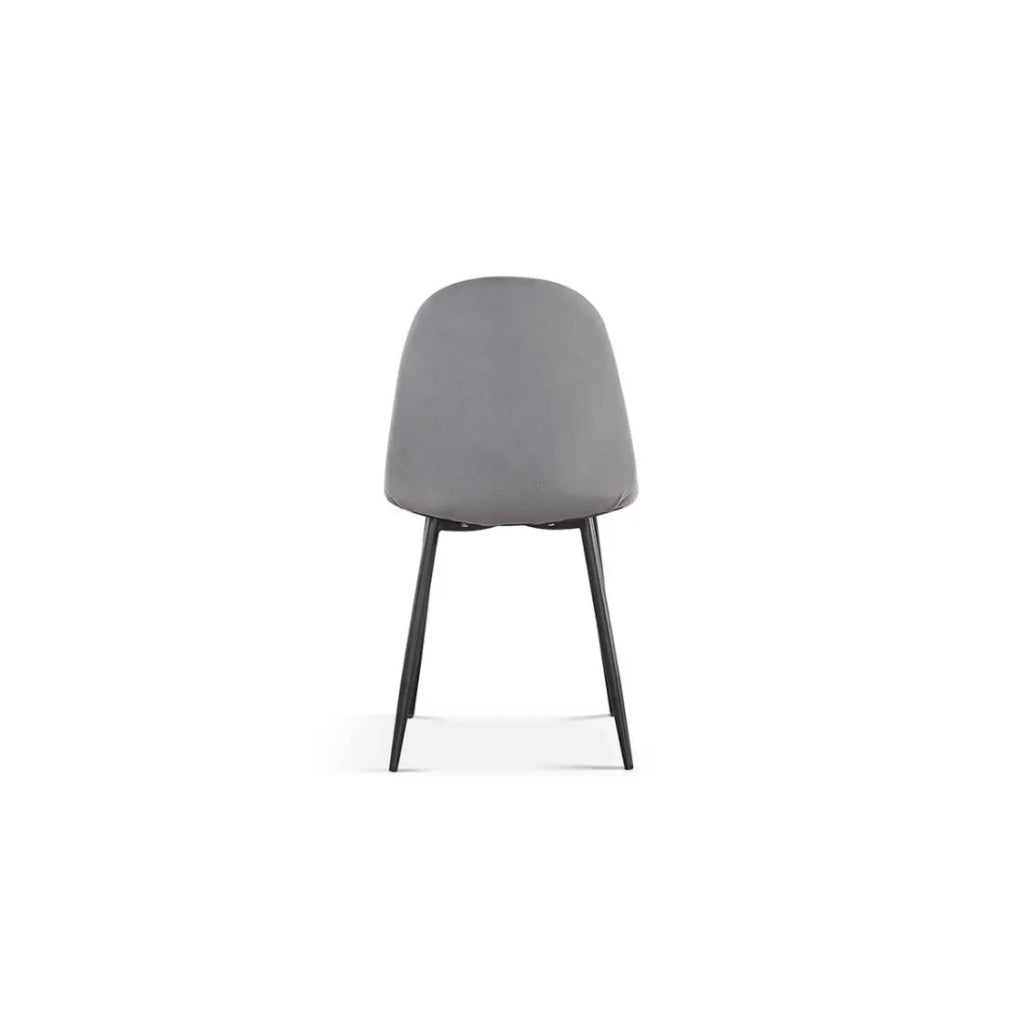 Sedia BOÏ - Velluto grigio - Piedi in metallo nero - Design moderno