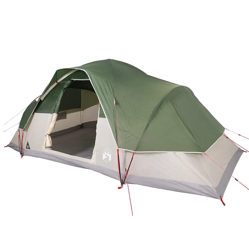 Tenda da Campeggio a Cupola per 9 Persone-Tenda per Escursionismo Verde Impermeabile
