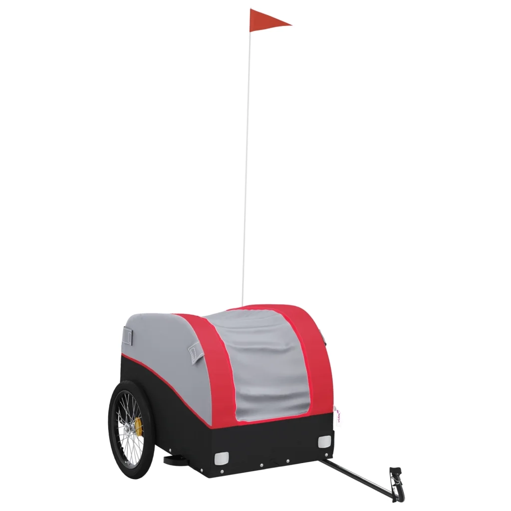 Rimorchio da Bici Nero e Rosso 45 kg in Ferro CFW9576037