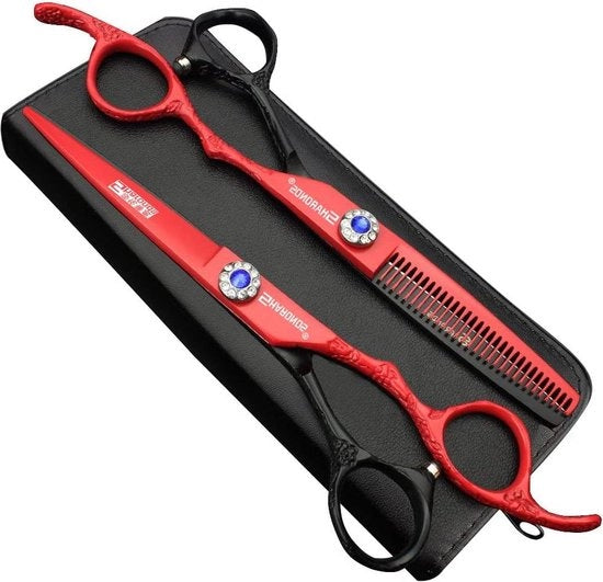 Scalpello per capelli 6 pollici a mano sinistra - attrezzo per tagliare e ridurre con acciaio 440c di alta durezza giapponese (2 pezzi)