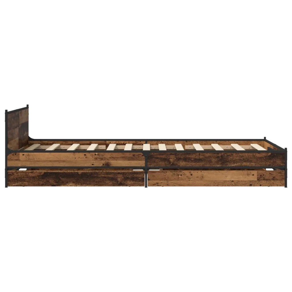 Struttura letto con testata con ruota Legno antico 80 x 200 cm 3429695