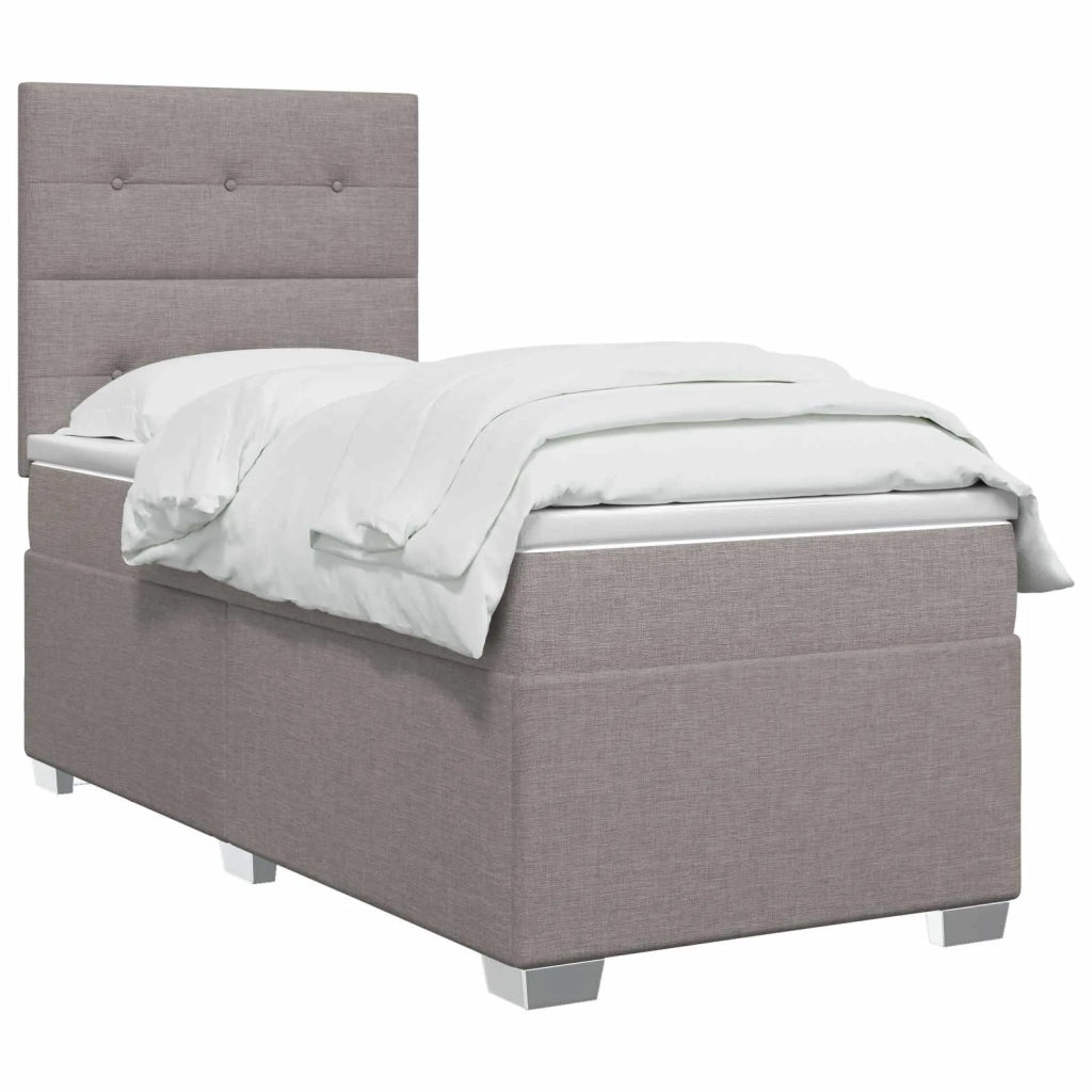 Letto box spring con materasso Tortora 90 x 200 cm Tessuto 3453322