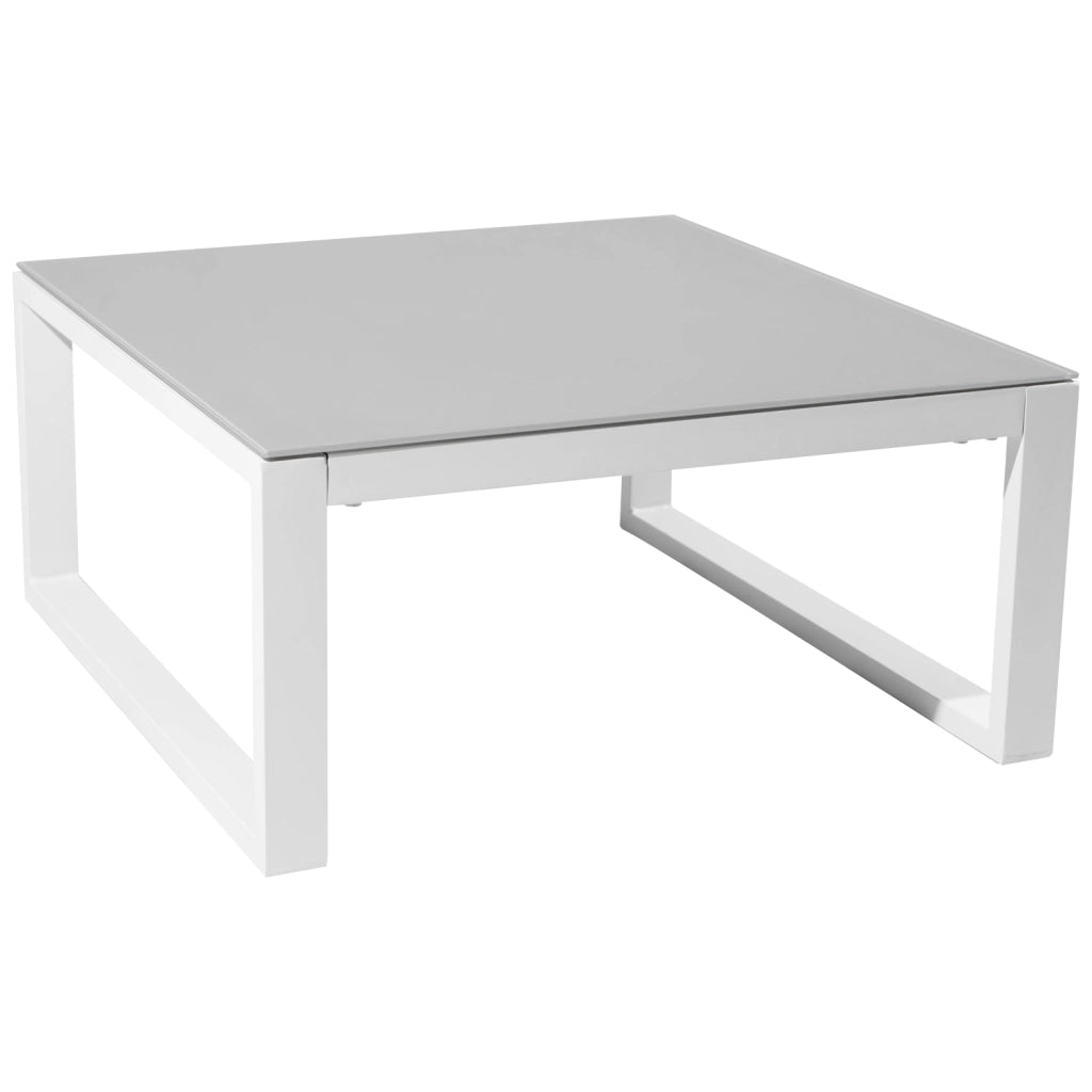Set di mobili da giardino modulari IBIZA in tessuto blu 4 posti - alluminio bianco
